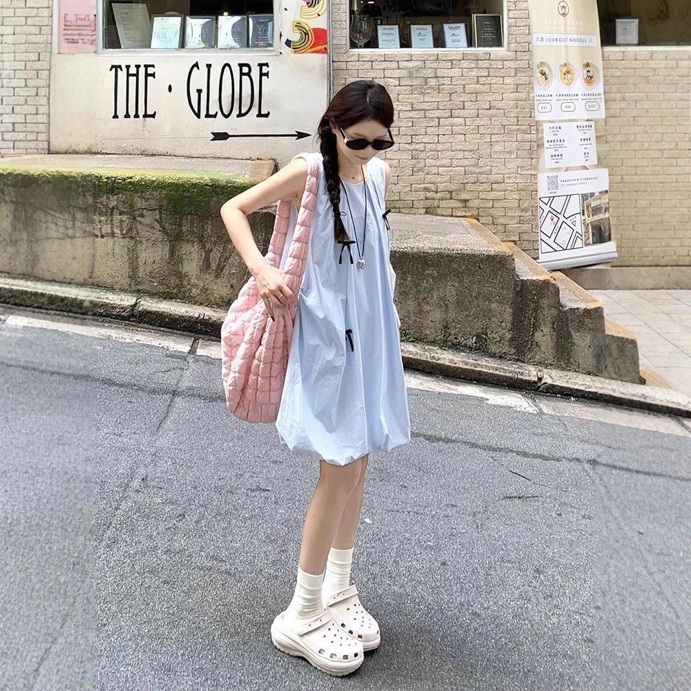 French temperament sleeveless slim dress children's summer new small first love doll skirt bud short skirt
