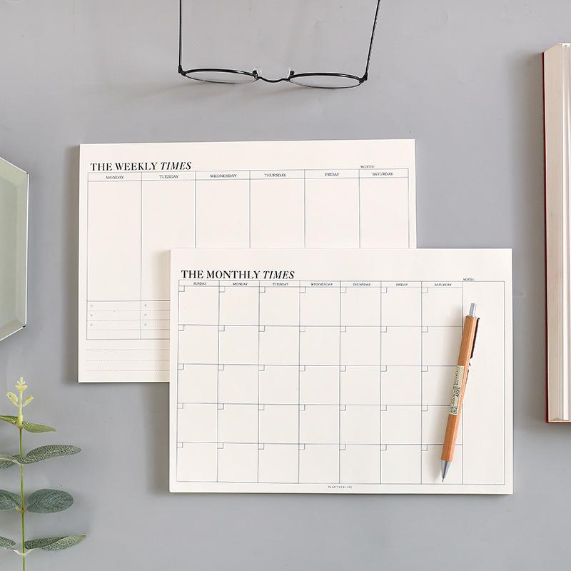 Simple Fresh Monthly Planner: Work, Weight Loss, Weekly Schedule & Memo Notebook for Students & Office