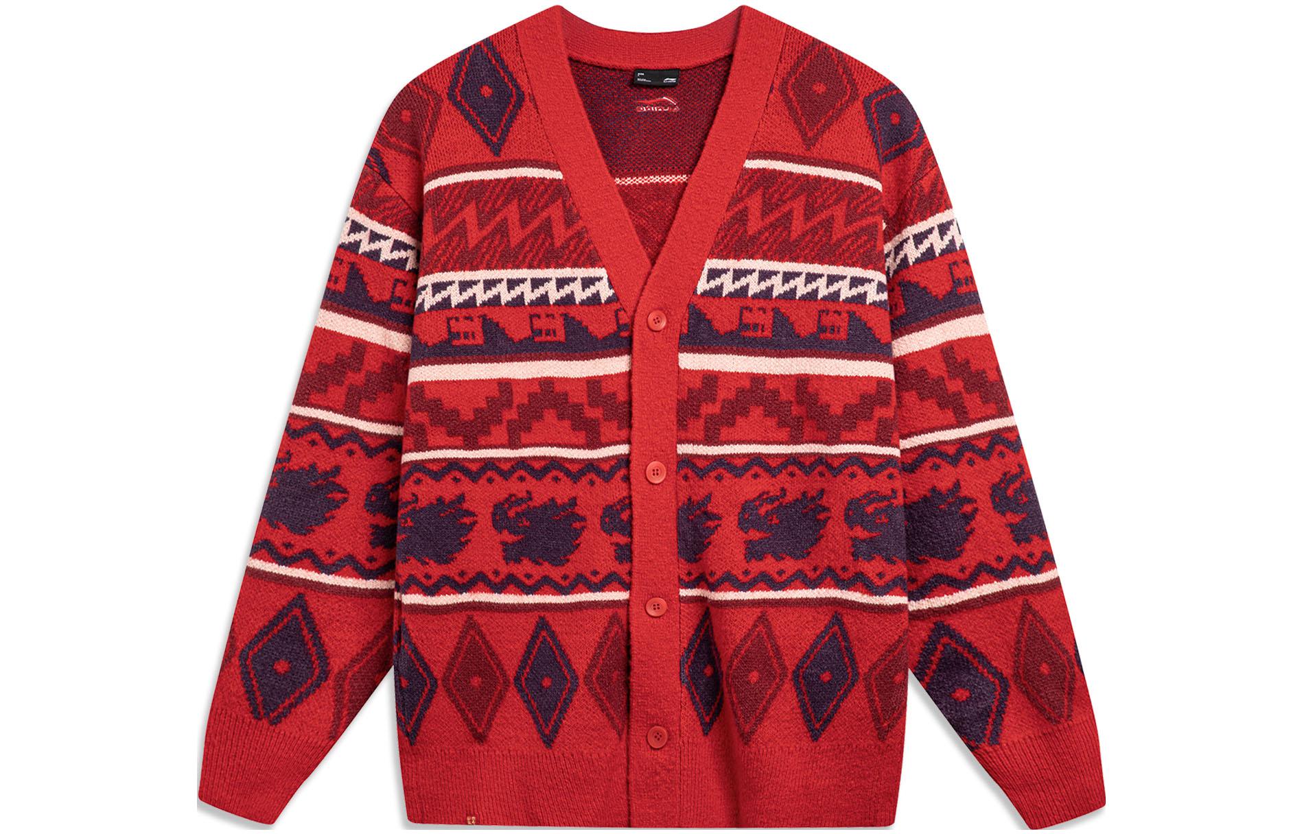 Li Ning Rijin Doujin Collection Knitwear Men s Vermilion AMBU021-2 L