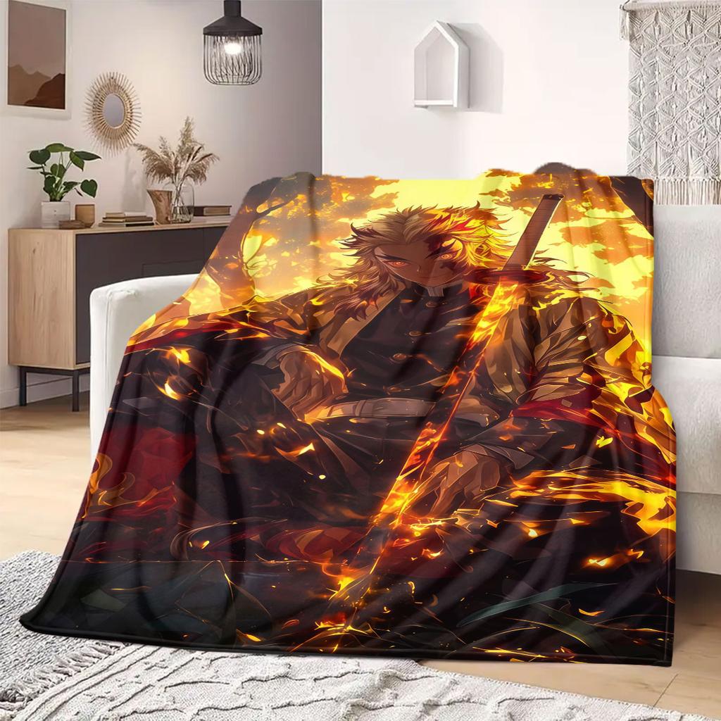 Demon anime Flannel Blanket Warm,Comfortable,Suitable for Bedrooms,Sofas,Beds,Chairs,Picnics,Travel
