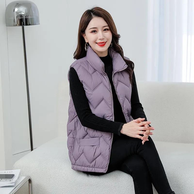 Autumn/Winter Fashionable Loose-Fit Thin Cotton Vest For Women Warm Cotton-Padded Shoulder Jacket Ideal For Cold Weather Scenari