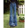 Women's Spring Blue Wide-Leg Jeans