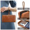 Vollnarbiges Lammleder Baumwolle Damen Tasche mit Handgelenkschlaufe Metallscharnier Modische Echte Leder Handtasche Geldbörse
