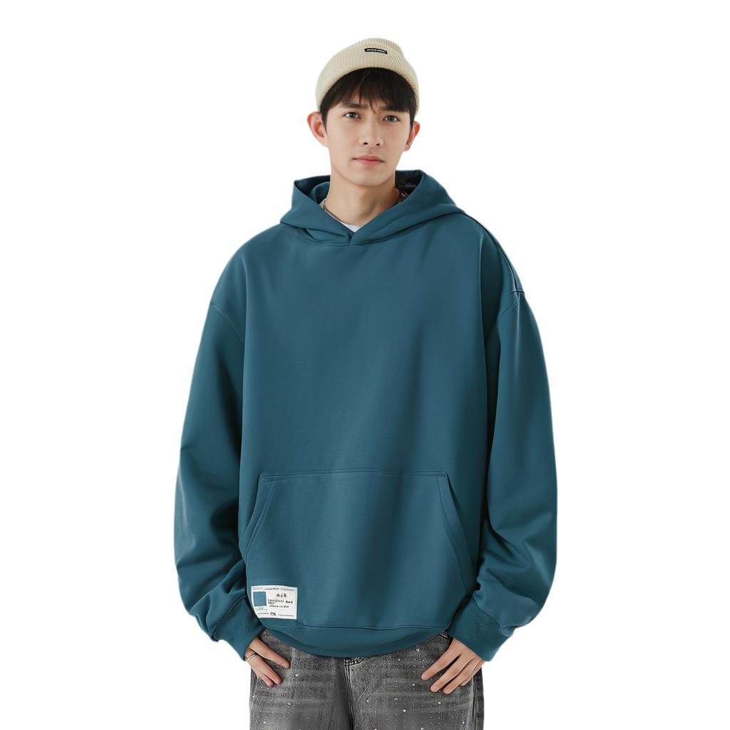 Li-Ning Solid Color Hooded Pullover Sweatshirt Men Tops Blue-Mountain AWDSB15-5