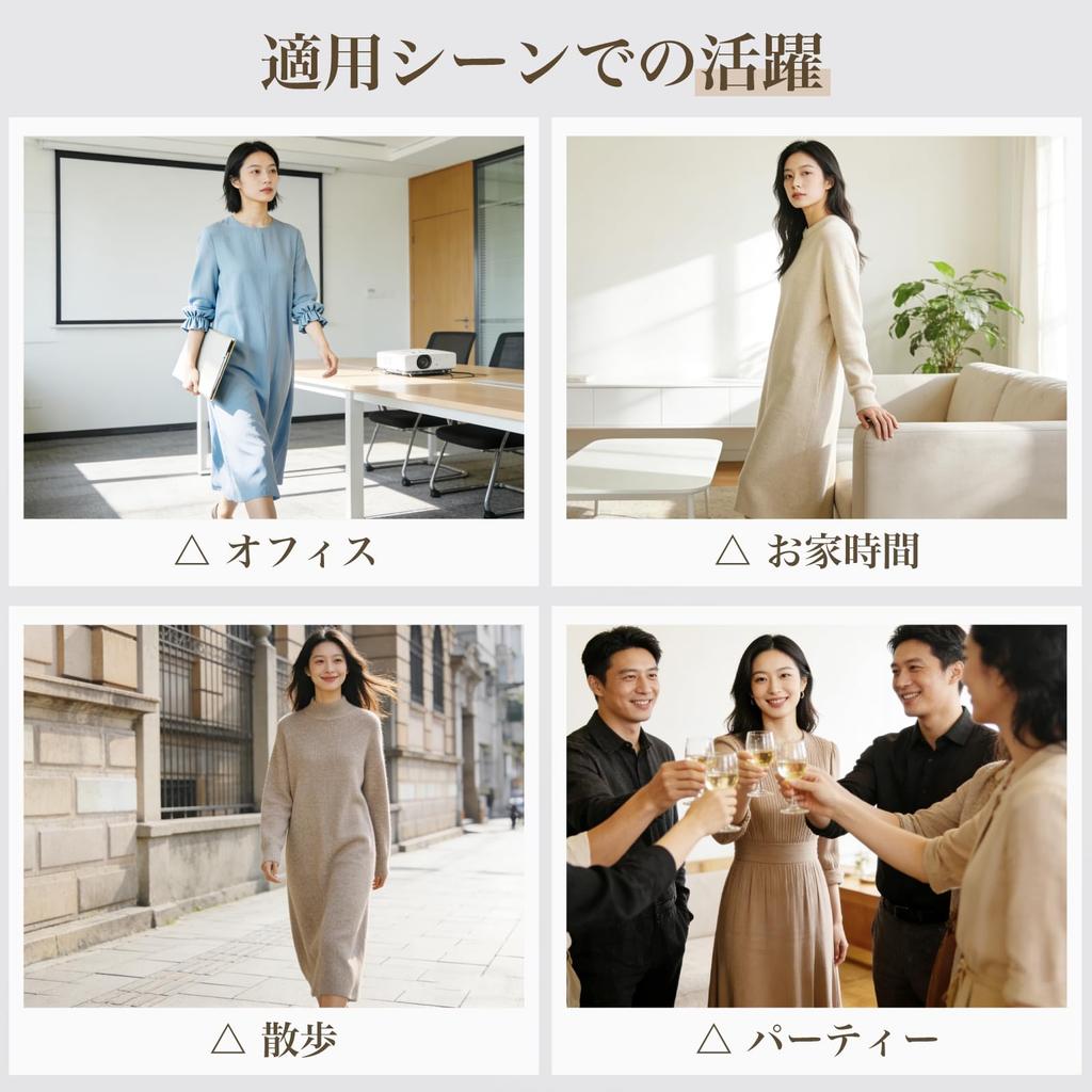 Long Dress for Slimming Loose Straight Suitable for Commuting [Kayiyasu] Women, Effect, Lightweight, Fit, Zip-Up, V-Neck, Cut, Soft, (3XL, Gray)