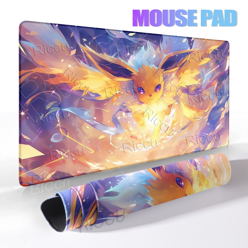 Kawaii Japan Anime Mouse Pads Computer Gamer Mats Extended Pokemon Eevee Laptop Keyboard Rug Laptop Gaming Rubber Deskmat Carpet