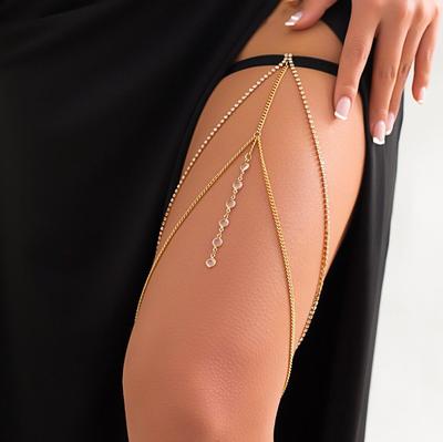 Sexy Strass Oberschenkelkette - Süßer & Cooler Elastischer Strandbeinschmuck