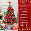 Desktop Non-Shedding Gold & Red Mini Christmas Tree Ornament Set