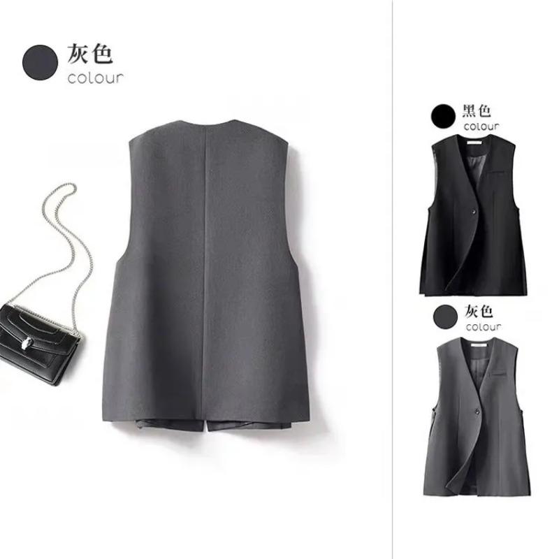 Anzugweste mit Seitenschlitz für Damen Frühling Herbst Neuer Stil Mode Mehrlagig