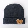 Cute bear solid color wool hat women's new autumn and winter warm ear protection versatile knitted hat tide