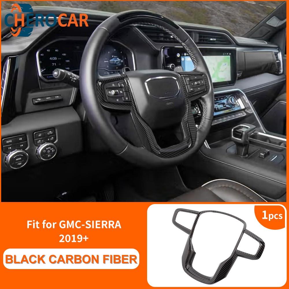 Carbon Fiber Inner Steering Wheel Cover For GMC Sierra 1500 2500 + Interior