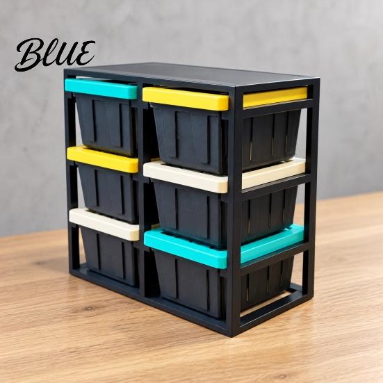 Small Box Organizer Miniature Rack with 6 Storage Boxes Tiny Dollhouse Furniture Shelf Multi-Layer Storage Scene Decor Accessory Supplies