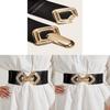 Stylish European And American Style Wide Elastic Waist Belt With Ornate Dress Decoration