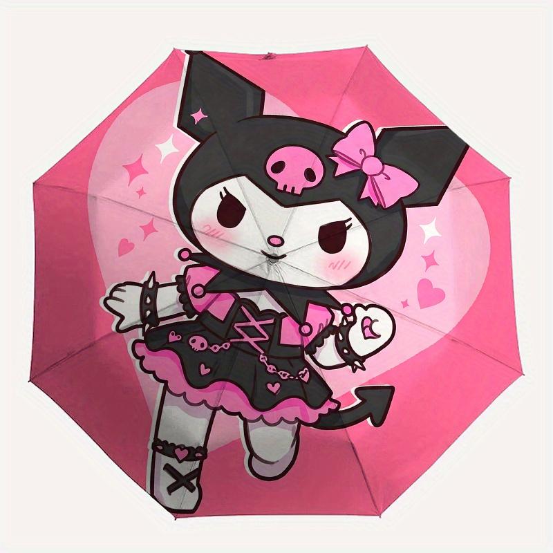 Kuromi Automatic opening and closing folding umbrella with 8-rib frame and compact travel design, perfect for all occasions | Stylish foldin