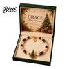 Rust-proof Bracelet Christmas Bracelets for Women Santa Claus Elk Snowman Tree Fine Workmanship Beaded Bracelet Holiday Jewelry Gifts Stocking