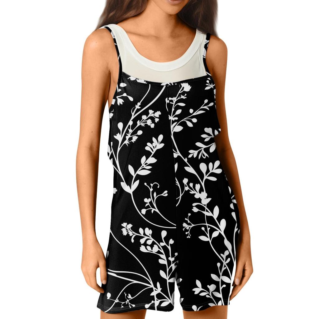 Damski casualowy i modny bezrękawnik camisole z kieszenią kombinezon szorty kombinezon szorty