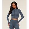 Gymshark Jachetă Vital Midi cu Fermoar Gs Albastru Stealth Melanj B5a9q Ud7x
