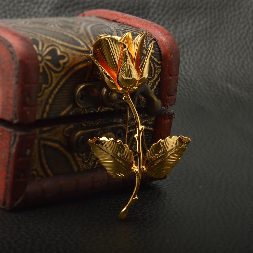Elegant Rose Brooch Pin Suit Wedding Groom Jewelry