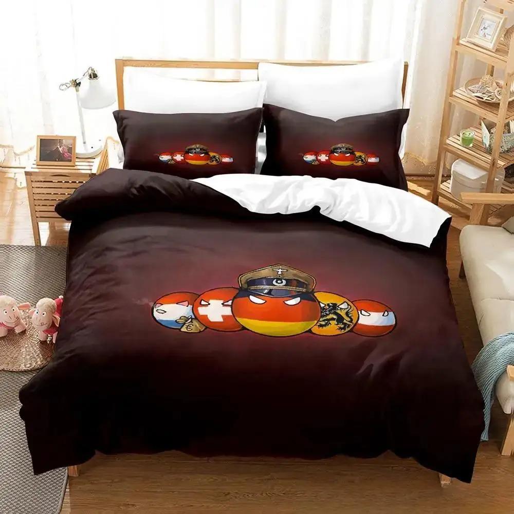 New Countryball Polandballs Bedding Set Single Twin Full Queen King Size Bed Set Aldult Kid Bedroom Duvet Cover Sets 3D Anime