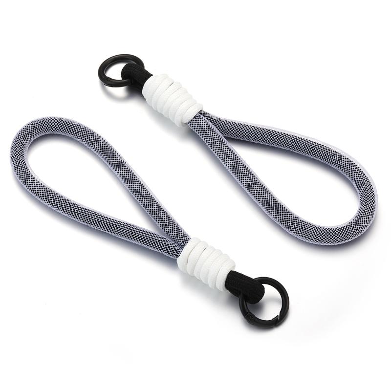 10 colors Mesh Lanyard Fluorescent Braid Rope Phone Case Hanging Cord Keychain Bag Pendant DIY Keychain V1002