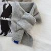 Solid Color Knit Scarf Woolen Short Neckerchief Neckerchief Wrap Neck Warmer  Women