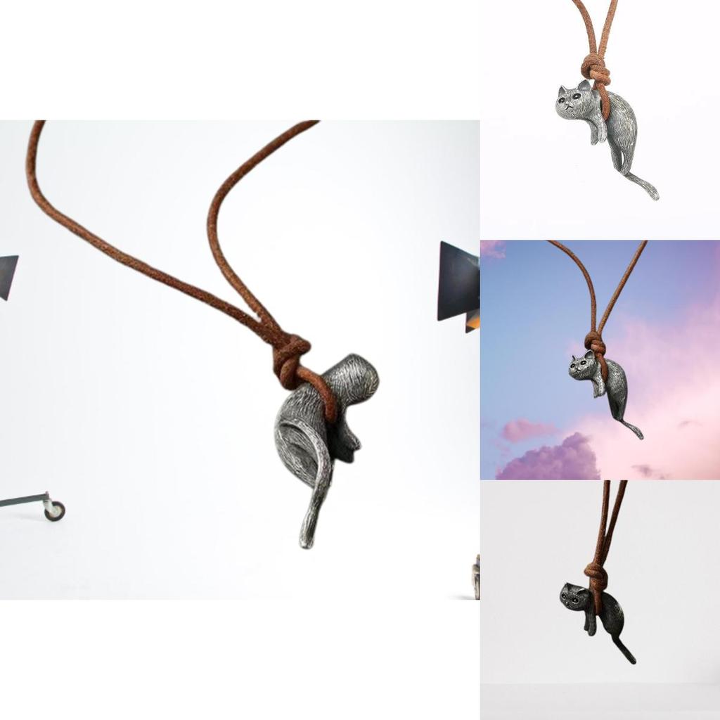Pure Copper Retro Cat Pendant Necklace For Couples Fashionable And Cute Cat-themed Gift 75 Characters