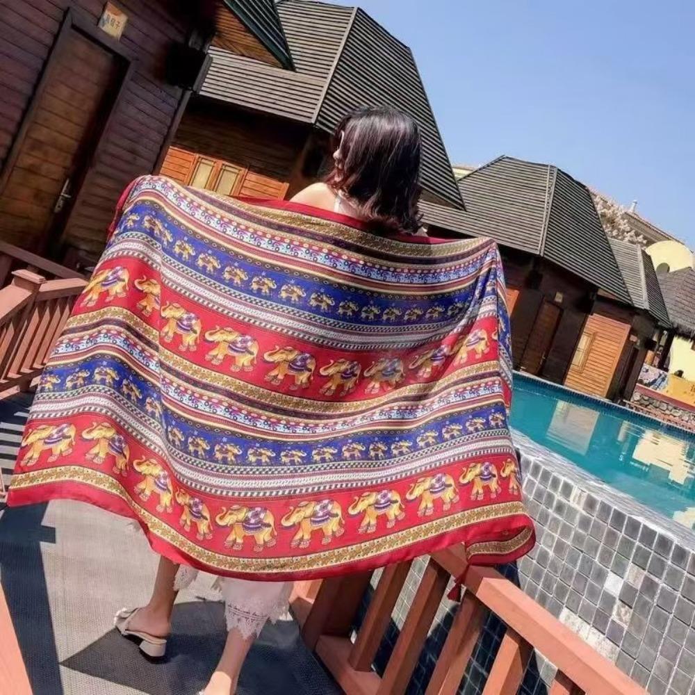 Chaka Salt Lake Great Northwest Tourism Ethnic Style Scarf Silk Scarf Women'S Summer Seaside Beach Shawl Sunscreen Thin