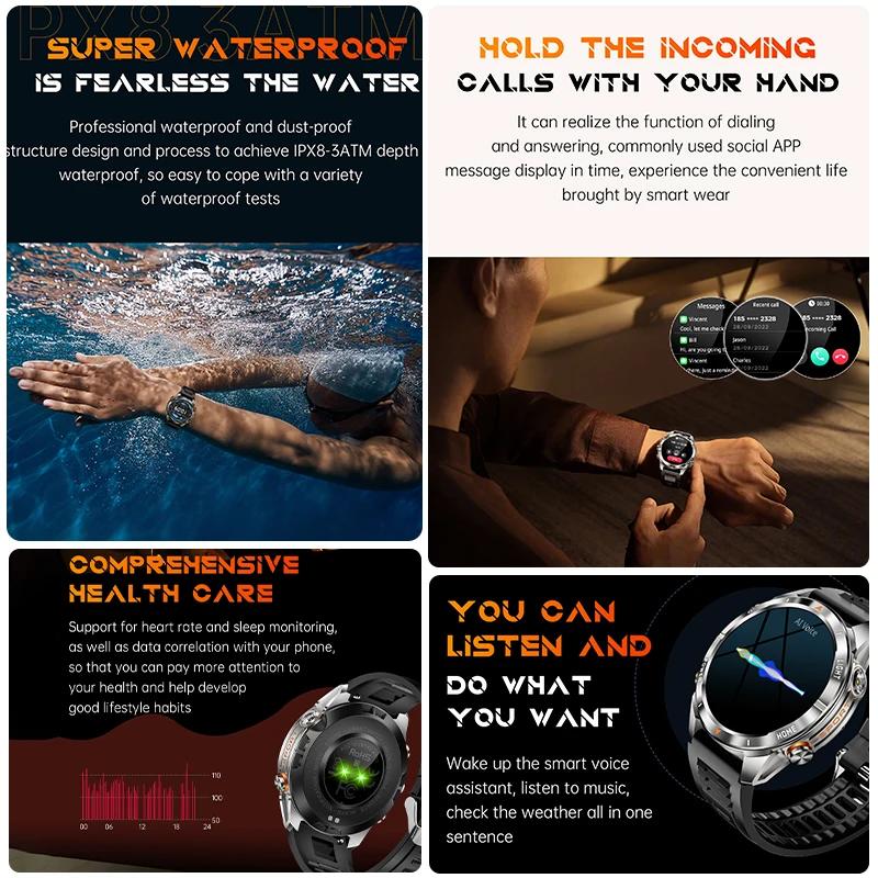 Outdoor Strong Light Flashlight Men Smart Watch For Huawei 3ATM Waterproof Sports Watch 515 mAh Extra Large Battery Smart Watch