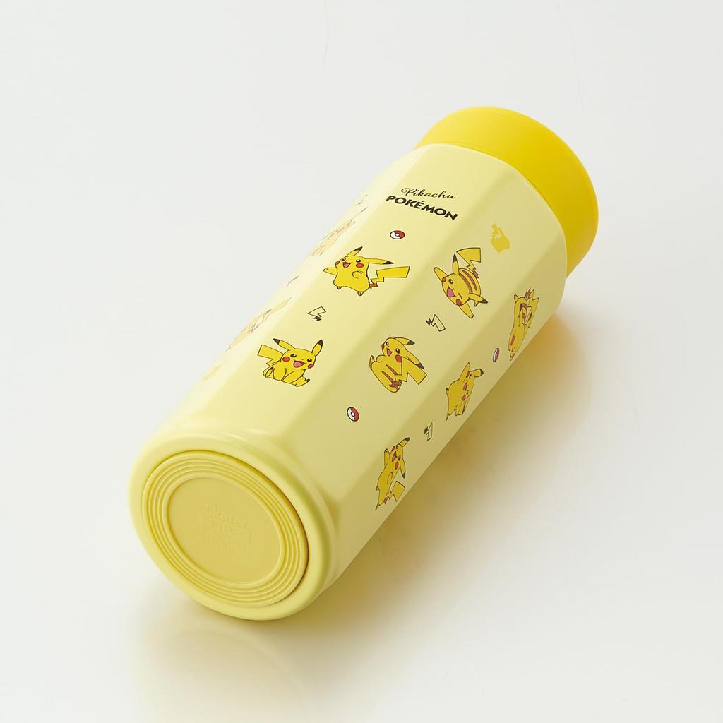 Skater Stainless Steel Mug Easy to Octagonal Insulated for Hot and Cold Pikachu for Bottle, 500ml, Hold, Shape, Drinks, Pokémon Design, Boys, STO5-A