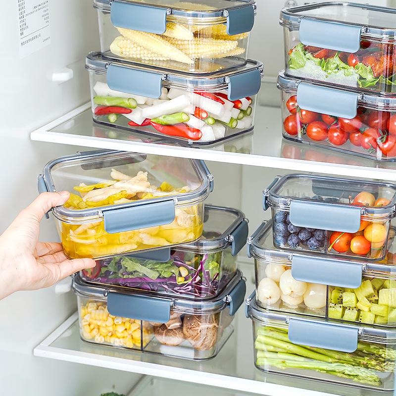 Transparent Food-Grade Refrigerator Storage Box for Fresh Produce and Lunches