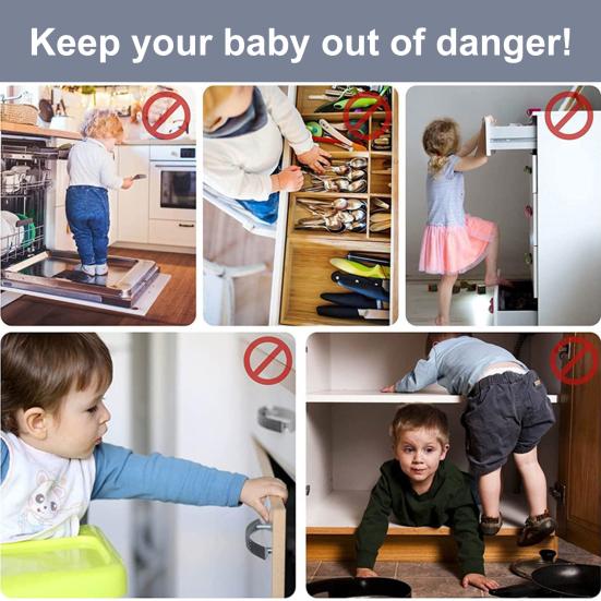 10Pcs Invisible Drawer Latch Lock Self Adhesive No Tools Drilling Required Cabinet Child Safety Lock Multi-Purpose Baby Proof Security Lock