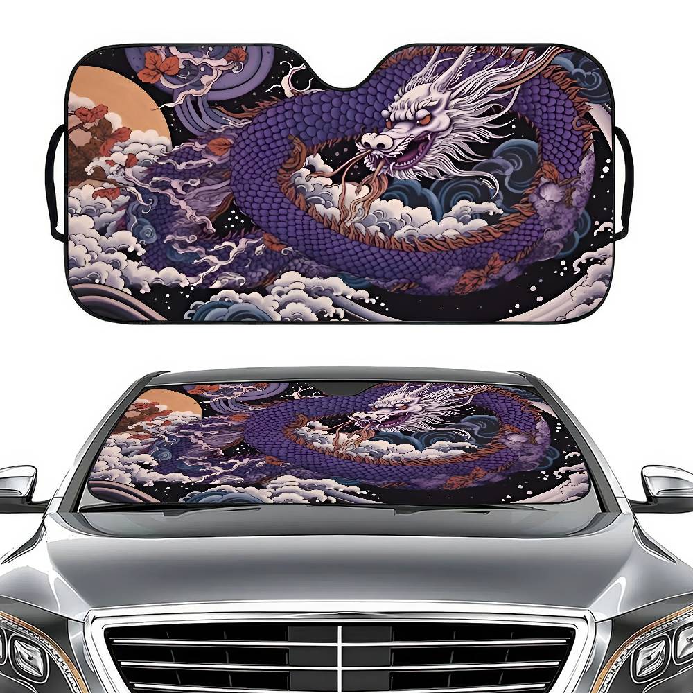 Dragon Windshield Car Sunshade Funny Animal Windshield Sun Shade Window Cars Folding Rays Sun Visor Protector
