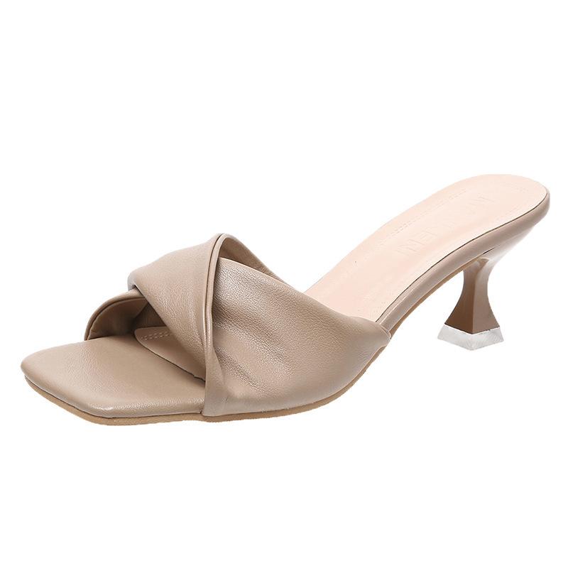 Fashion Shoes for Women Modern Slippers Women's Slippers Summer Fashion Slippers Ladies Shallow Outside Med Heels Sandal