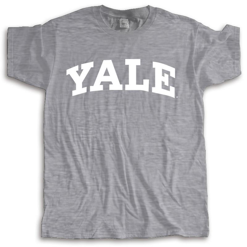 Tshirt Men Summer Top Tees Yale T-Shirt - Officially Licensed Arched Logo Unisex T-shirt Loose Style Tops