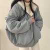 Giacca bifacciale da donna, oversize, con cappuccio, cappotti invernali da donna, caldi e spessi, capispalla vintage e soffici
