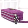 New Washed Denim Women's Three Zipper Coin Purse,Makeup Bag,Phone Bag,Hand-Held Portable Bag