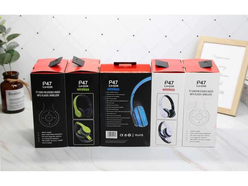 P47 Foldable Over-Ear Wireless Bluetooth Headphones