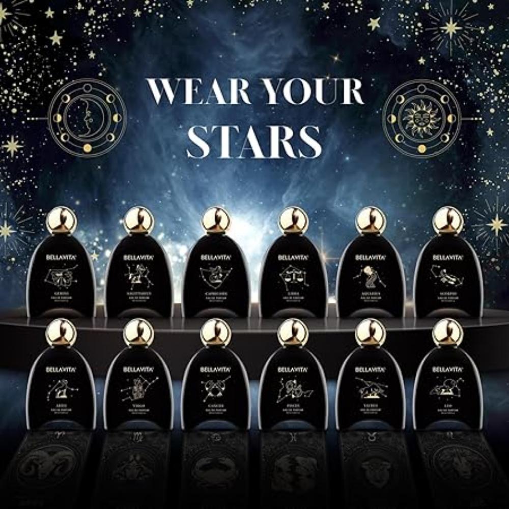 BELLAVITA Zodiac Collection Taurus |  EDP 100ml | Pink Pepper, Rose and Raspberry | Spicy, Woody Premium Unisex Fragrance for Men and Women