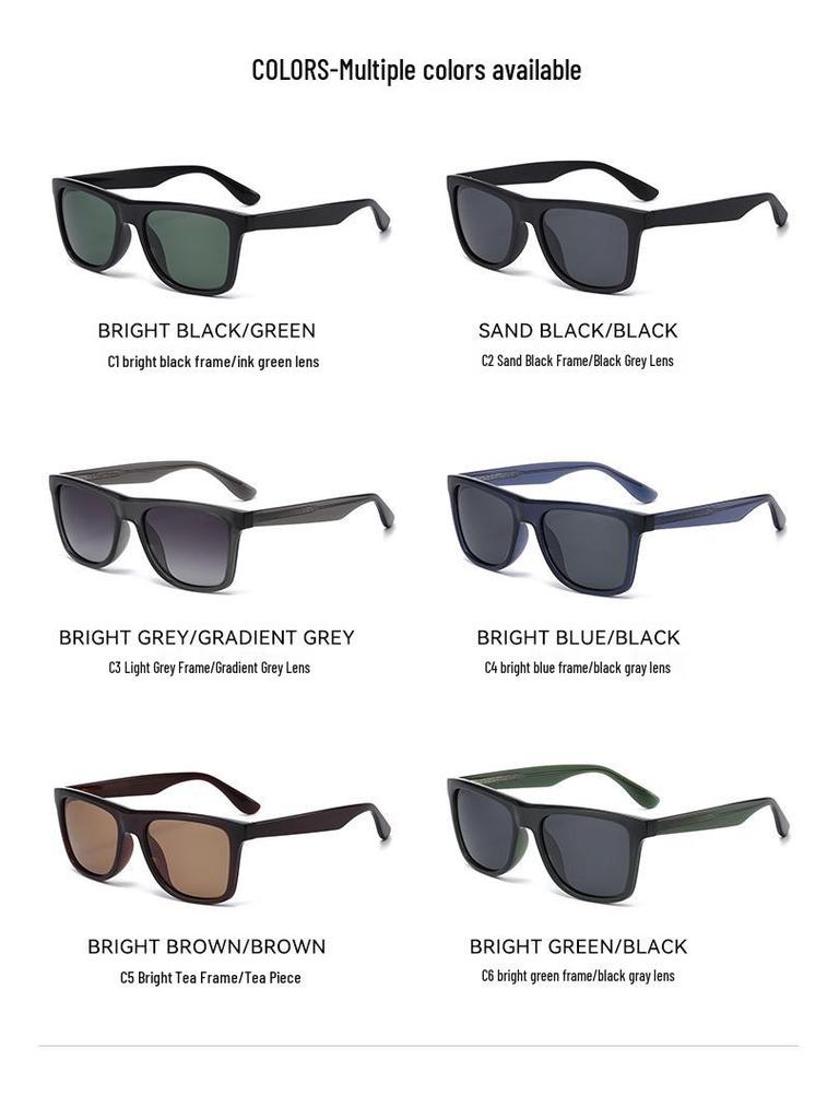 Men's Acetate Polarized Sunglasses: Big Frame, UV Protection for Driving & Fishing