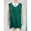 Gilet a Righe da Donna Senza Maniche, Scollo a V, Vestibilità Larga, Top T-shirt, Moda Casual Tempo Libero Commercio All'ingrosso Pronto per la Spedizione