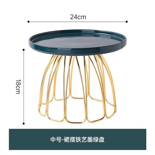 Wood High Feet Cake Stand Dim Sum Plate Ceramic Fruit Plate Dessert Plates Snack Tray Display Stand Bread Dish Refreshment Tray