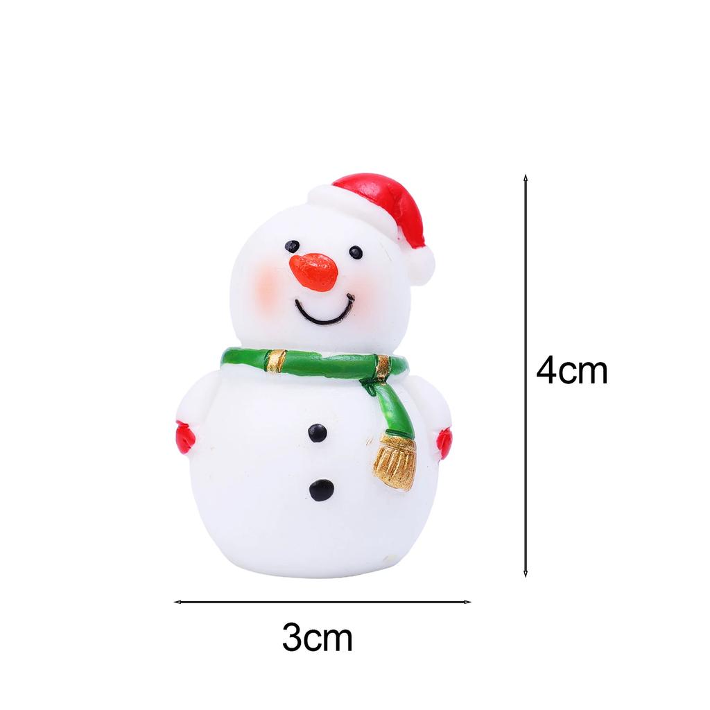 Cute Resin Christmas Ornaments Mini Santa Claus Snowman Elk Micro Landscape Xmas Home Office Miniature Desktop Decoration Supply