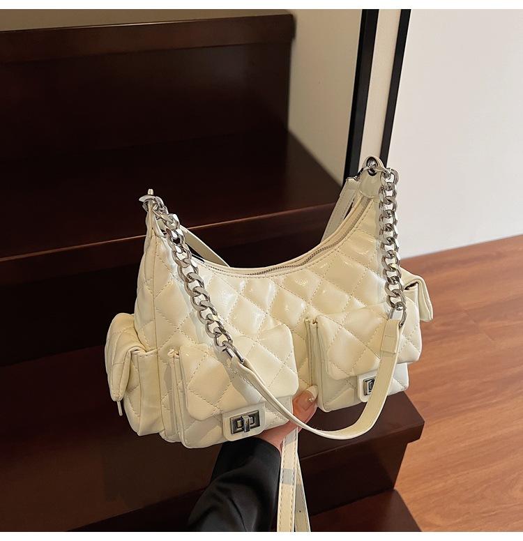 

весна 2025 новый корейский тренд мода универсальная сумка-цепочка женская повседневная для работы сеньорский стиль сумка-мессенджер через плечо