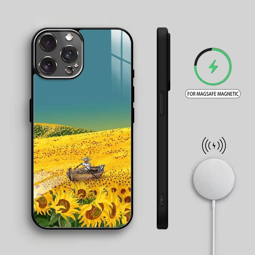 V-Van Gogh Dream Phone Case For iPhone17,16,15,14,13,12,11 Plus,Pro Max Magnetic For Magsafe Wireless Charging