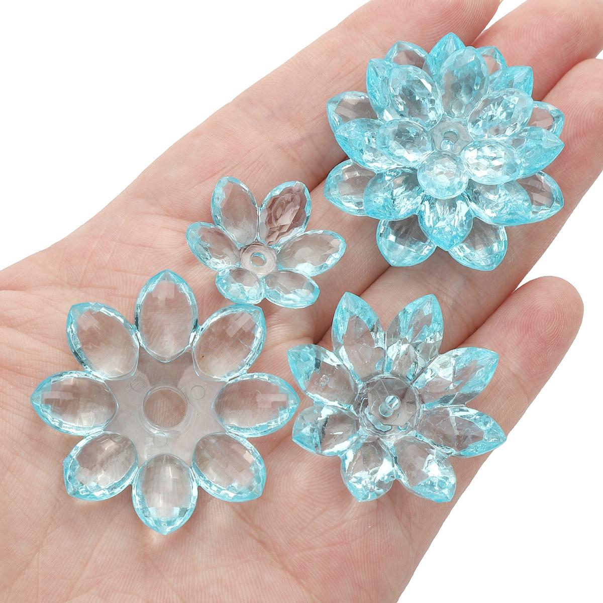 

1 комплект/мешок акриловые прозрачные трехслойные бусины лотоса шарм для самостоятельного изготовления ювелирных изделий аксессуары 1set/bag (3pcs)