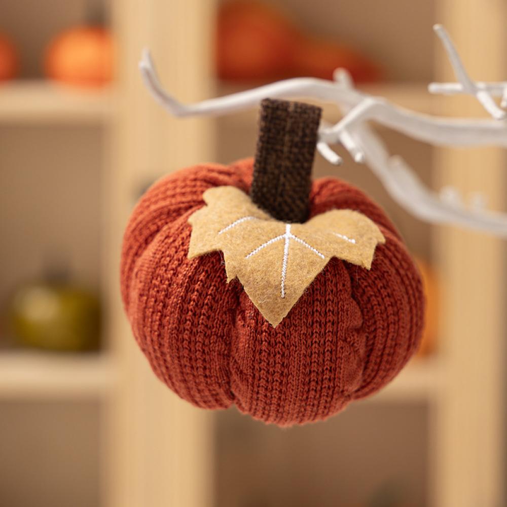 1/3ks Umělé podzimní dekorativní háčkované dýně pro rustikální statek Den díkůvzdání Sklizeň halloweenského stolu Centrální ozdoba Mantel Kitchen Decor