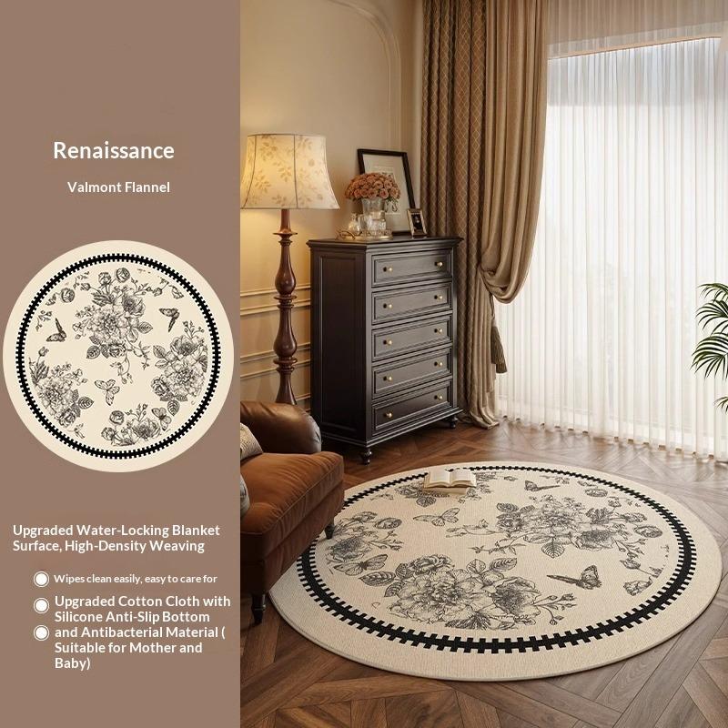 Round Carpet Living Room High-end French Antique Style Bedroom Bedside Blanket Cloakroom Dressing Room Floor Mat