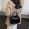 Cute plush bag women's 2025 new fashion versatile handbag small fresh versatile chain messenger bag
