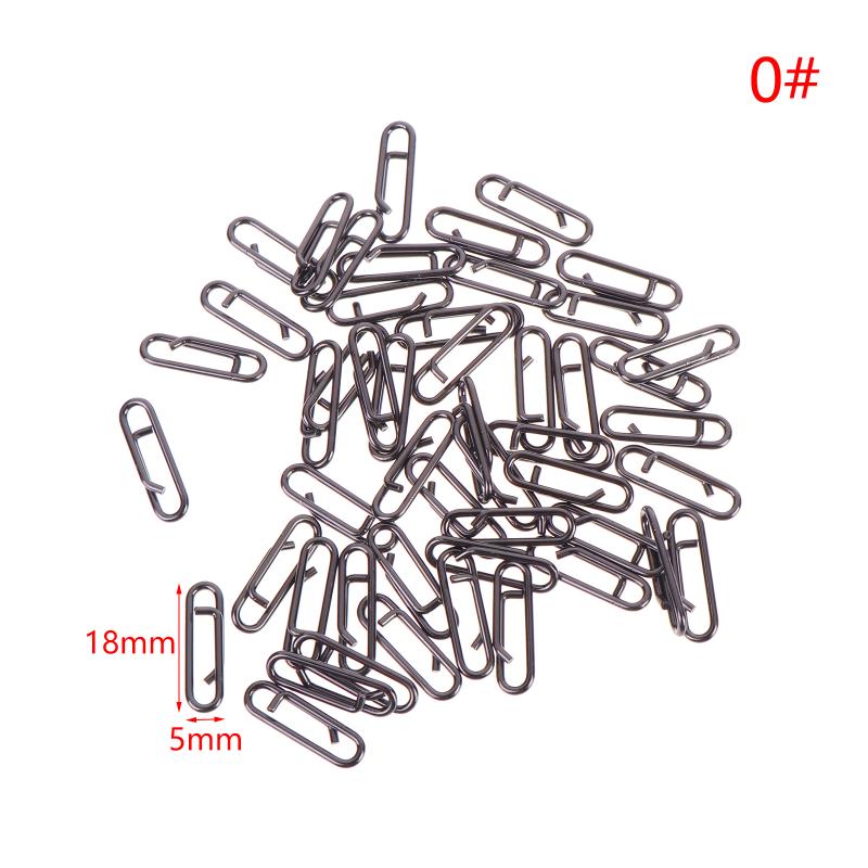 50Pcs High Tensile Stainless Steel Fishing Lure Snap Swivels Interlock Pins for Ice Fishing Outdoor Angling Gear