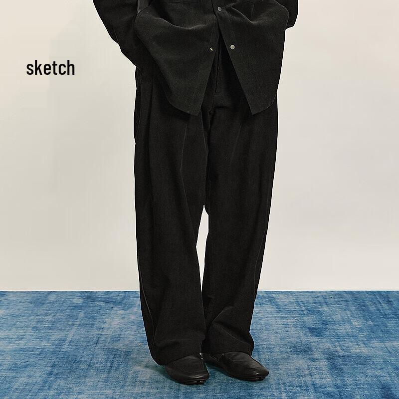 CROQUIS Men's 2025 Autumn Loose Fit Curved Casual Trousers